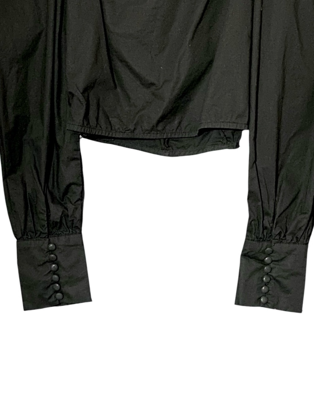Nasty Gal Black Corset Top 8 Puff Sleeve Victorian Witchy Romantic Goth Cotton - Picture 6 of 10